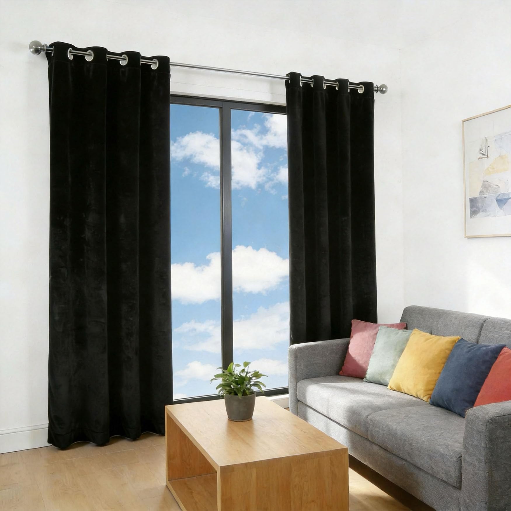 Rideau occultant noir moderne pour fenetre de chambre et salon chaleureux