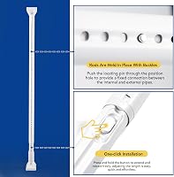 Deconovo Teleszkópos Zuhanykarnis Rúd 200-260cm, Fúrás Nélküli Fürdőszoba Karnis, 32mm Átmérő, Kihúzható Függönykarnis 4