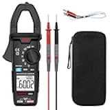Digital Clamp Meter Multimeter TRMS 6000 Counts Voltage Tester Amp Volt Meter, Auto-Ranging Voltmeter Measures NCV AC DC Current Voltage Resistance Capacitance Temperature Diodes Continuity