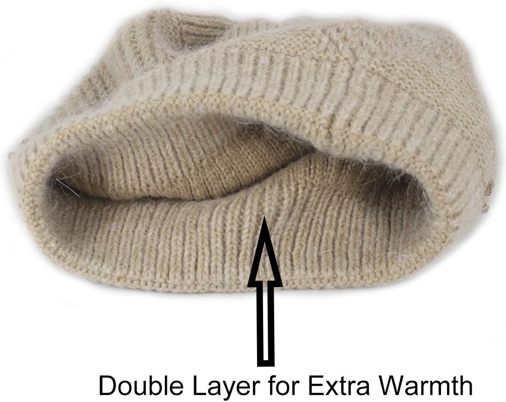 Dahlia Women's Skullies & Beanies - Wool Slouch Beanie, Rhinestone/Bow