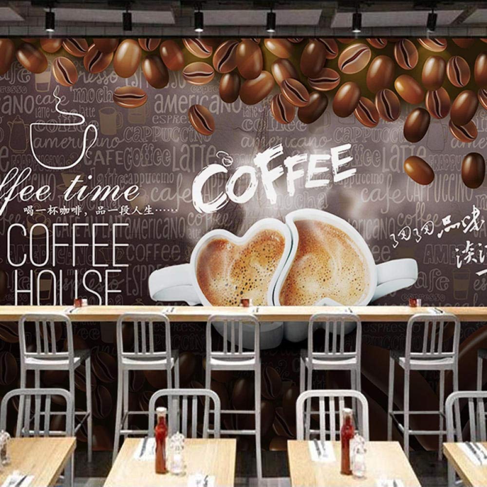 Foto Personalizada Pintado A Mano Letra Inglesa Cartel Pintura De Pared Cafetería Restaurante Sala De Estar Mural Papel Tapiz Moderno 3D,250 * 175Cm