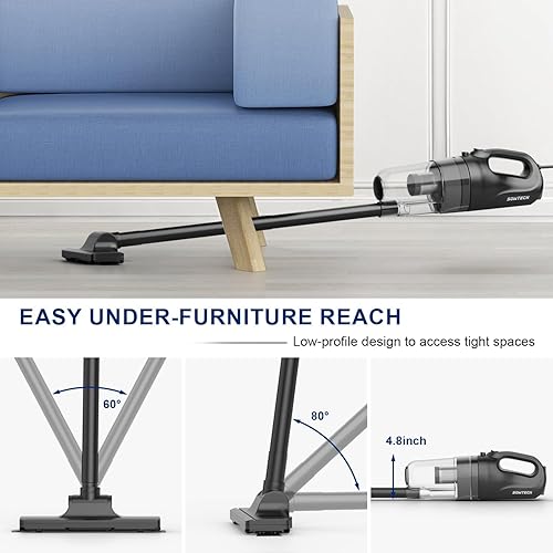 Miniatura 3 de SOWTECH Aspiradora con cable para el hogar, aspiradora de piso duro con cable de 23 pies de largo, potente succión ligera para suelos de madera dura