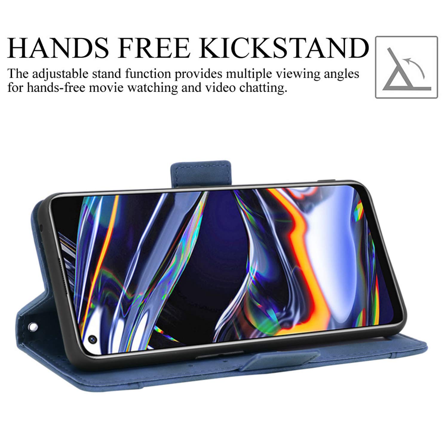 BoxTii Cover per Oppo Realme 7 PRO, Custodia in PU Pelle Portafoglio per Realme 7 PRO, Magnetica Cover a Libro con Slot per Schede, Nero