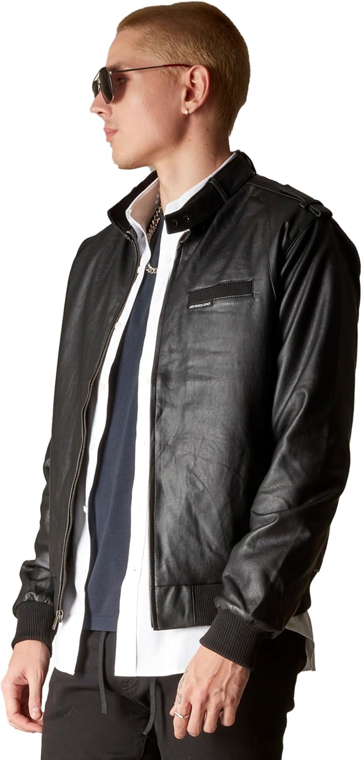 Members Only Iconic Racer Faux Leather Jacket Men