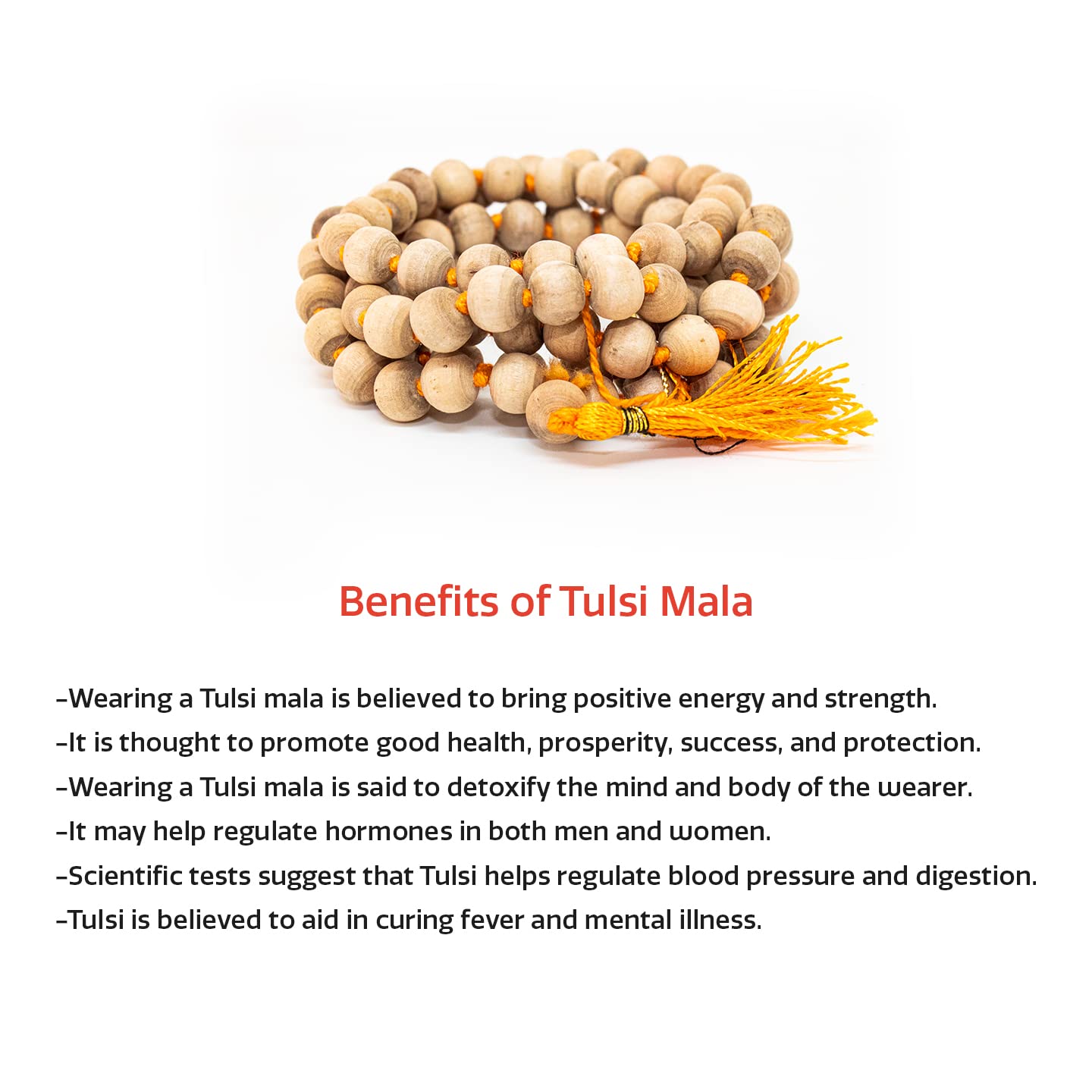 Swaha Tulsi Mala | Natural Lab Certified 108 + 1 Tulsi Beads | Jap Mala | Spritual Japa Mala | Meditation Mala 4