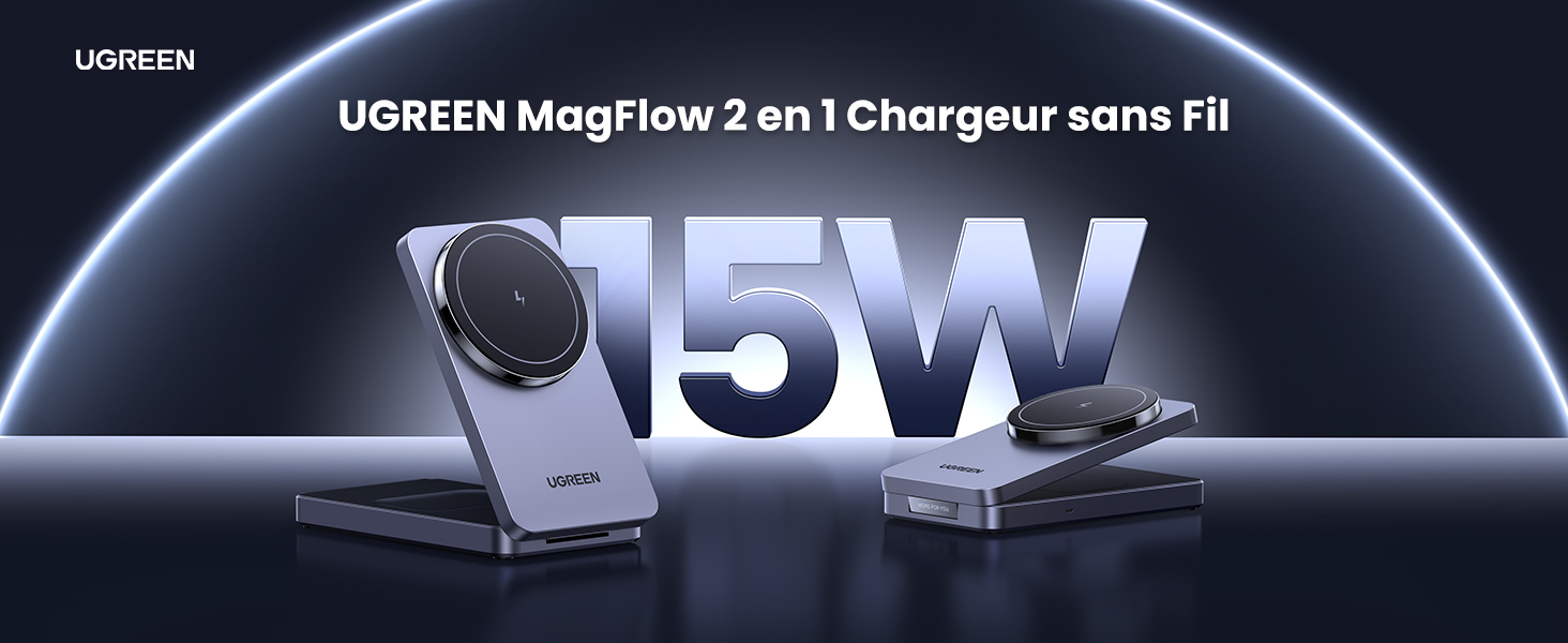 UGREEN Support Tu00e9lu00e9phone Voiture Induction Qi Compatible Avec MagSafe