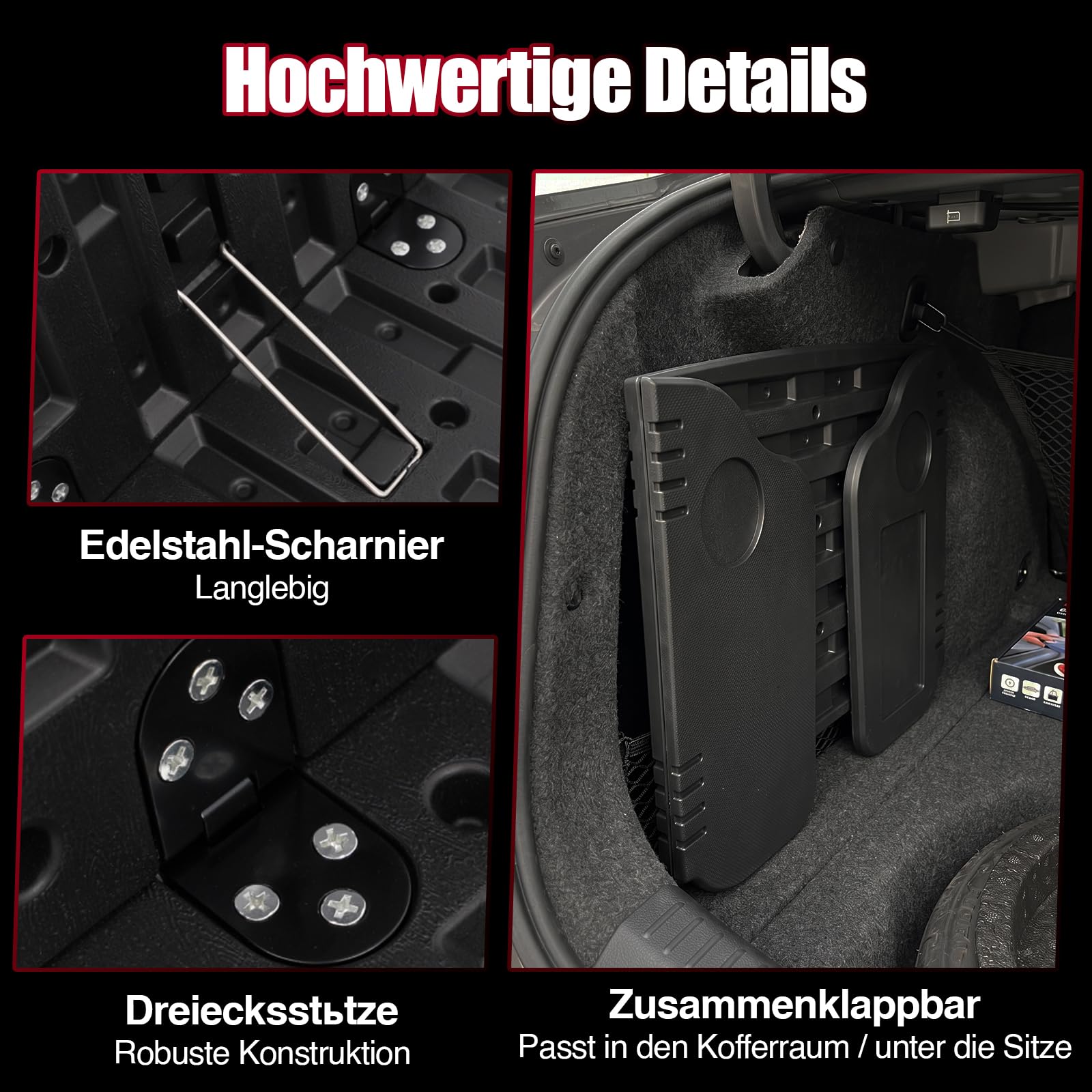 Klappbarer Autotisch Mit Getränkehalter, Dreiteilig Klappbar, Hohe Belastbarkeit, Geeignet Für Den Fahrer- Und Beifahrersitz, Ideal Zum Arbeiten Und Essen