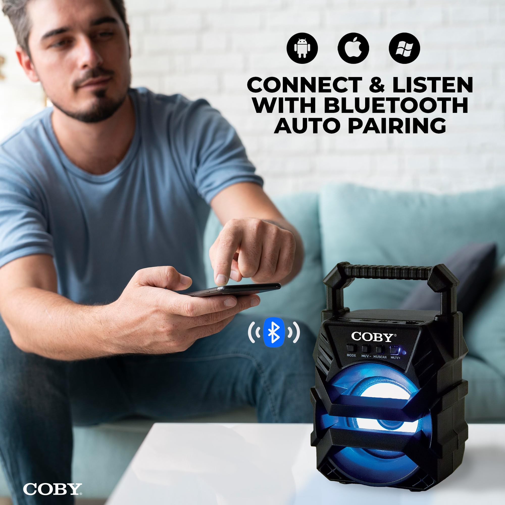 Coby Portable Bluetooth Speaker Wireless PA System