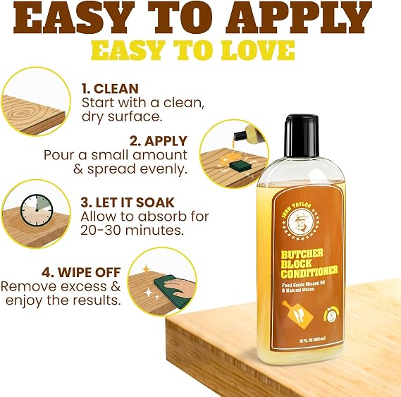 John Taylor Food Grade Mineral Oil Cutting Board Oil Wood Conditioner,12oz | Made from Carnauba Wax and Beewax, Deeply Protects and Nourishes, Food Safe Formula