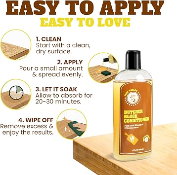 John Taylor Food Grade Mineral Oil Cutting Board Oil Wood Conditioner,12oz | Made from Carnauba Wax and Beewax, Deeply Protects and Nourishes, Food Safe Formula