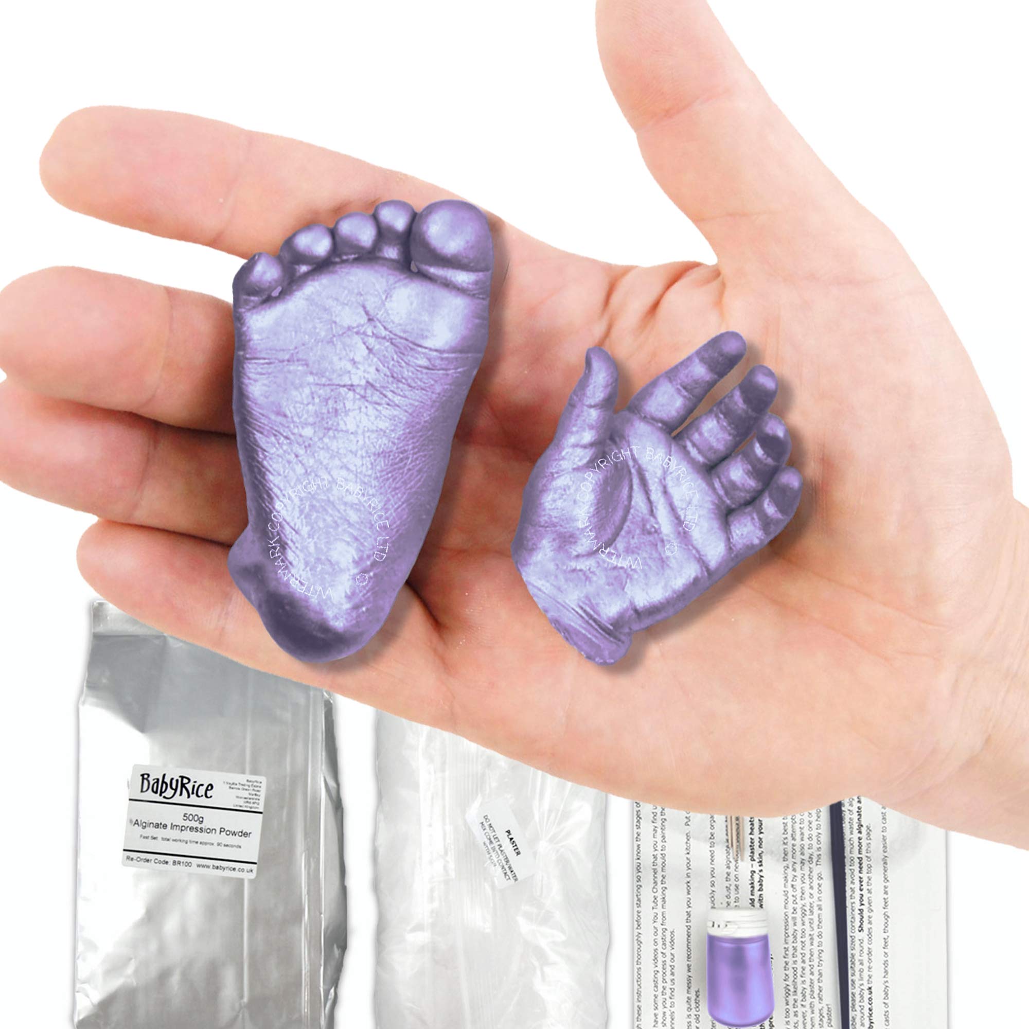 Baby Casting Kit to Make 3D Hand and Foot Plaster Casts by BabyRice (Lilac)