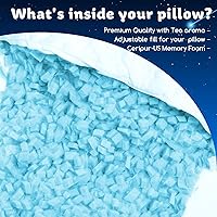 Vista 6 de Almohada refrescante para dormir de lado para dolor de cuello y hombros, almohadas de cama curvadas de espuma viscoelástica triturada de lujo