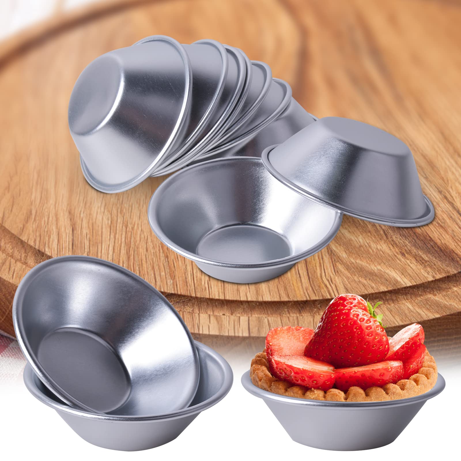 Zestaw 10 foremek do babeczek na muffinki, mini foremki do ciast, do quiche, grubsze foremki do ciasta, ciasto jajeczne, pudding, narzędzia DIY, pojedyncze okrągłe puszki do ciasta, nieprzywierająca