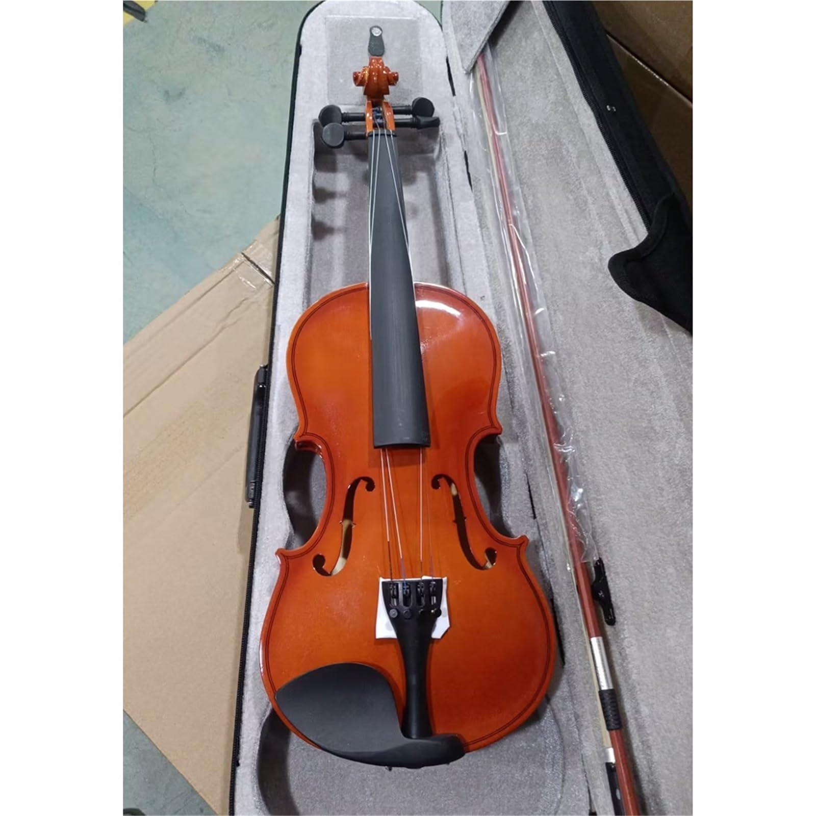 Violino Set 4/4 Violino In Legno Massello Colore Naturale Accessori Popolari In Plastica Per Violino Set Per Violino Per Principianti Per Adulti(Set 1)