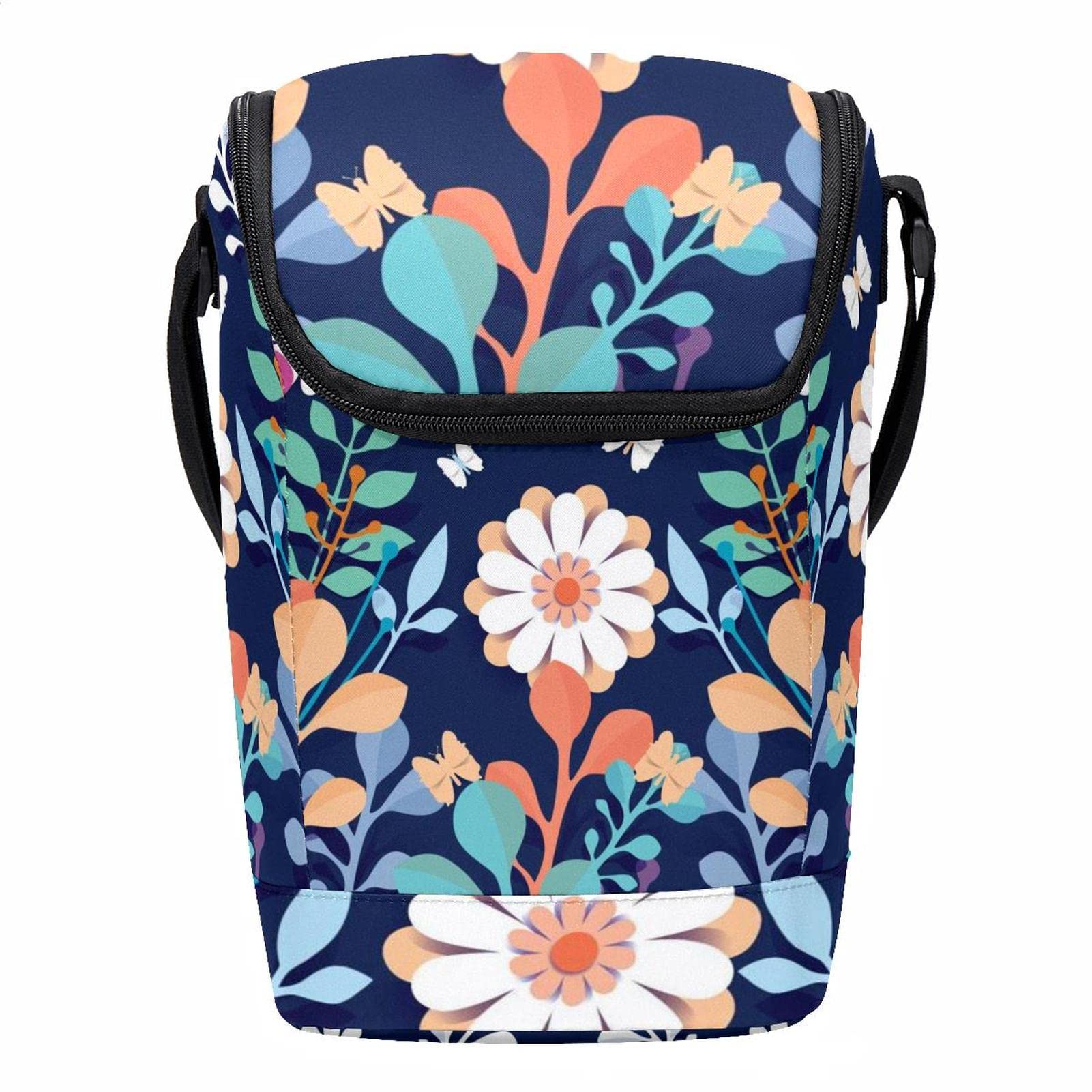 Bolsa para exteriores y escuela con diseño floral en relieve