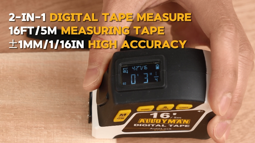 Cinta Métrica Digital Alloyman 16Ft Retráctil con Gancho Magnético miniatura 7