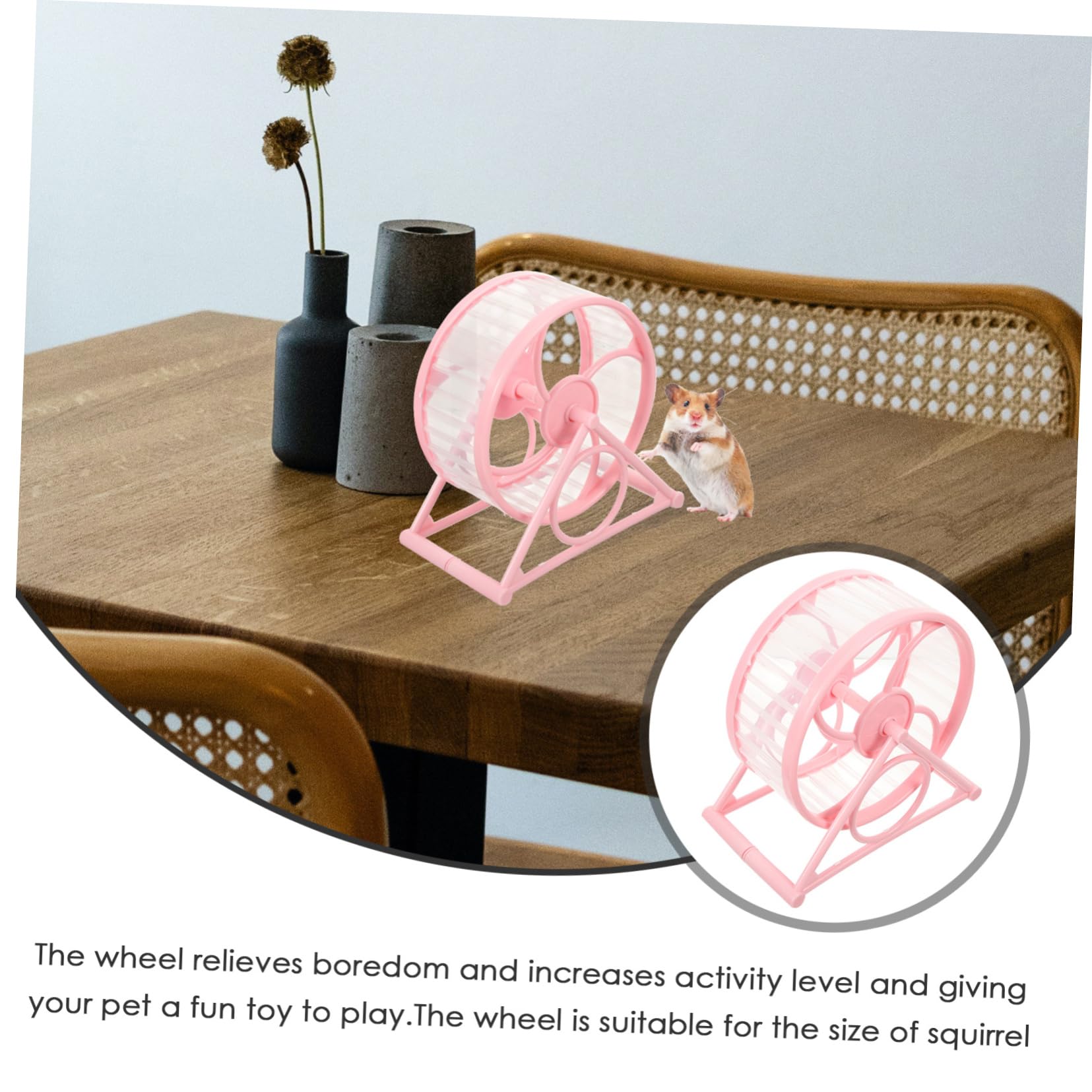 TOBBOMEY Wheel Hamster Accessory Silent Running Wheel for Small Pet Toys Low Noise Safe for Cage Decor