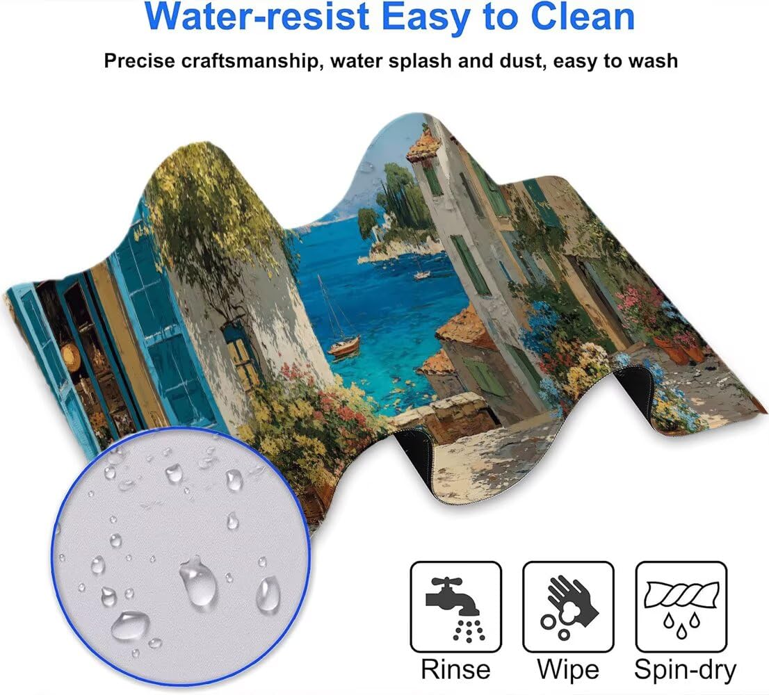 Tappetino Mouse XXL 1200x600x3mm Mouse Pad Gaming, Città Sulla Spiaggia, Mousepad Base Antiscivolo, Esteso Accessori Scrivania Tracciamento Ad Alta Precisione tappetino per Computer Ufficio, C0P-912