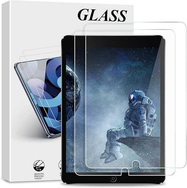 [2 PACK] Cnarery Screen Protector for iPad 9th / 8th / 7th Generation (10.2 inch 2021/2020/2019), Tempered Glass Film for iPad 9/8 / 7, Apple Pencil compatible