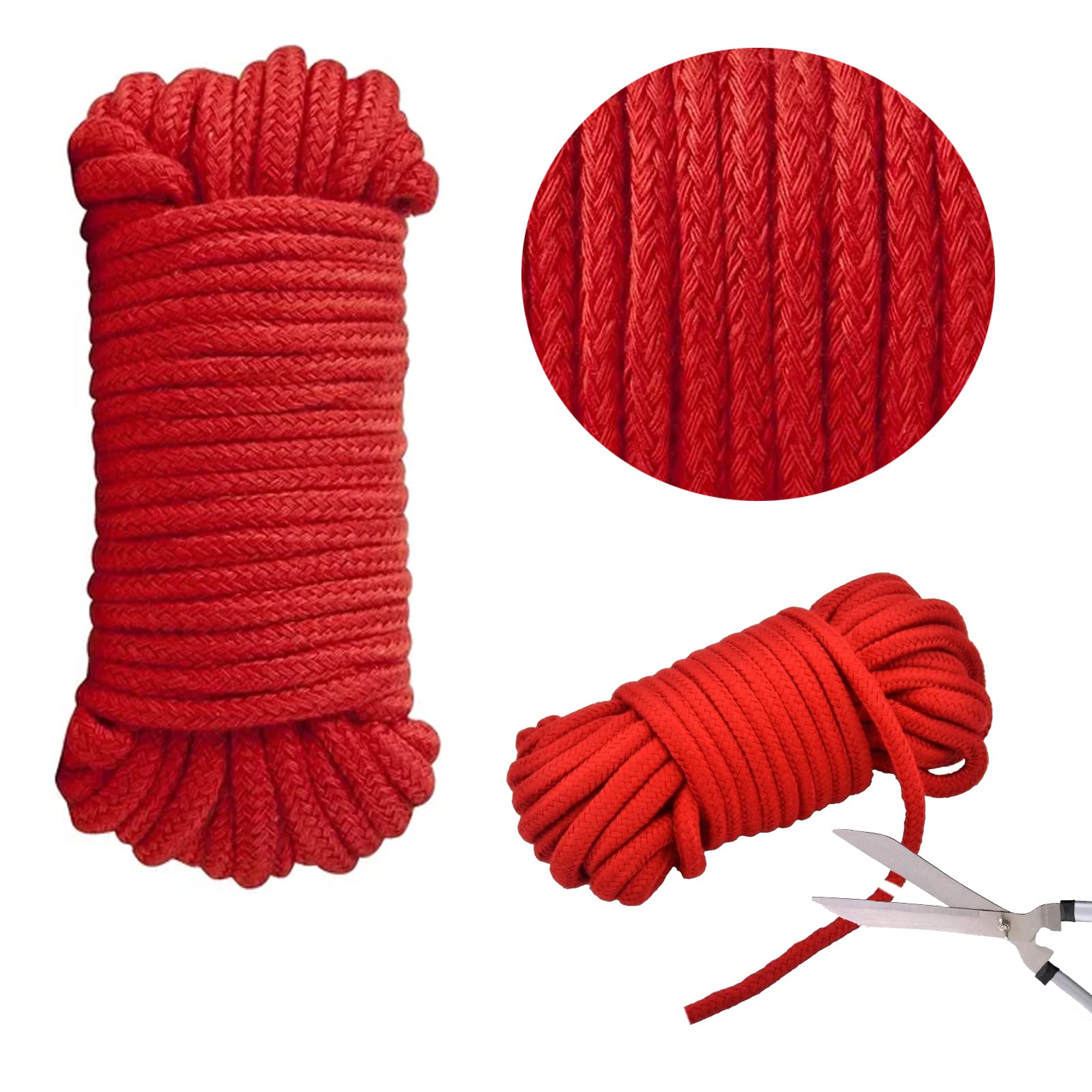 2 Corde In Cotone Morbido - 6mm X 10m, Per Campeggio E Giardinaggio