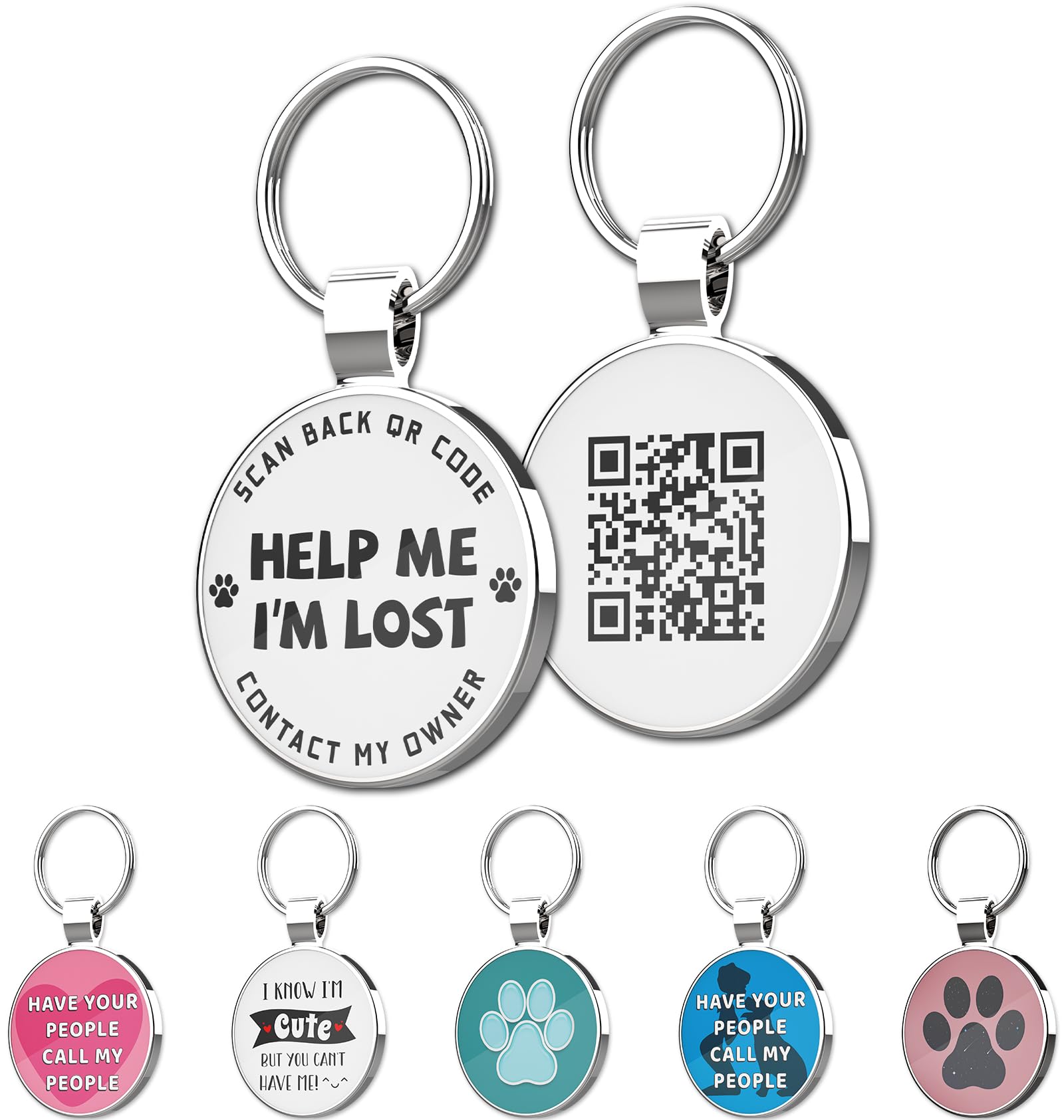 MYLUCKYTAG QR Code Pet ID | Personalized Dog & Cat Collar Tag | Online Profile with Instant Scanned Location Alert Email