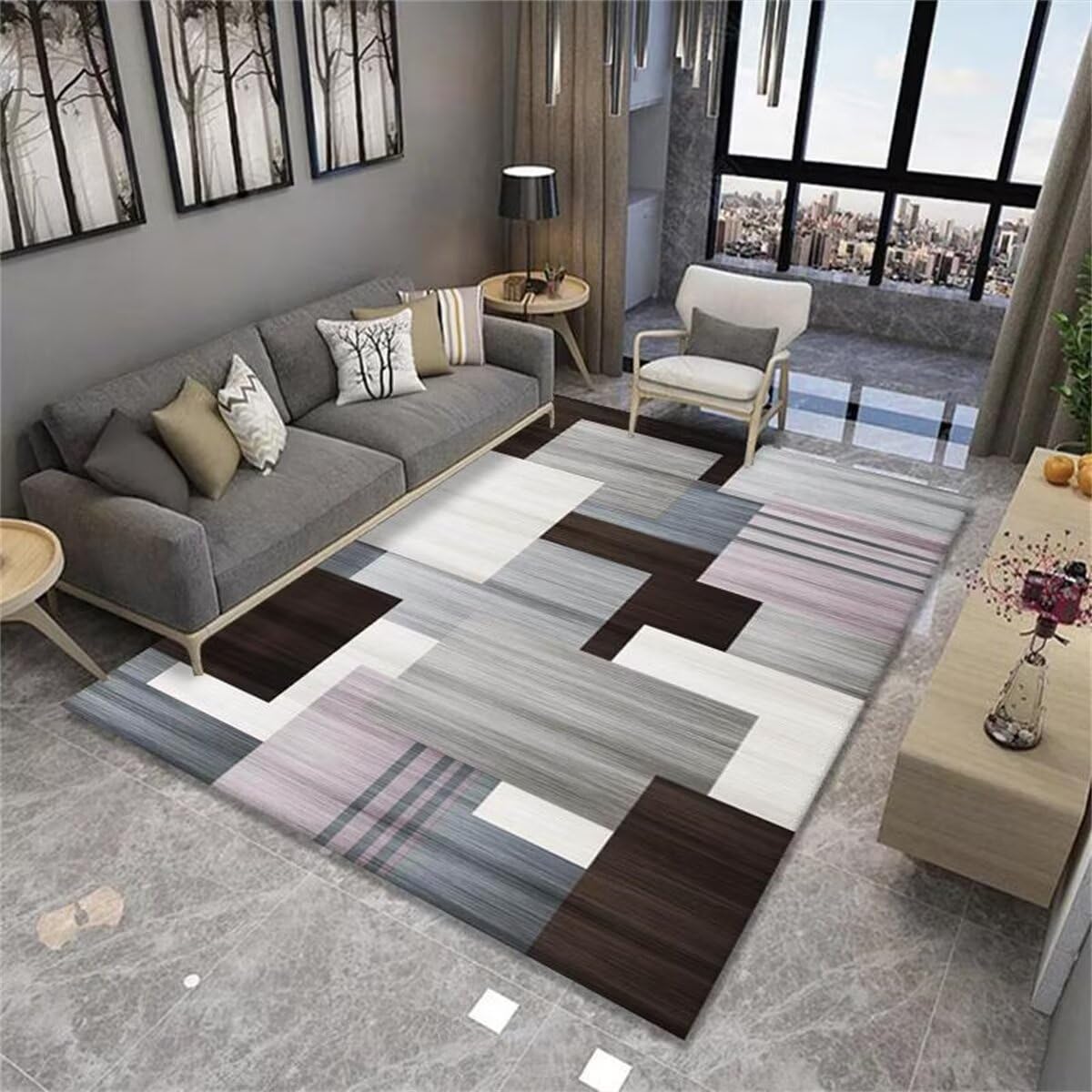 Tapis de chambre à coucher antidérapant et stable pour sécuriser une terrasse ou un bureau
