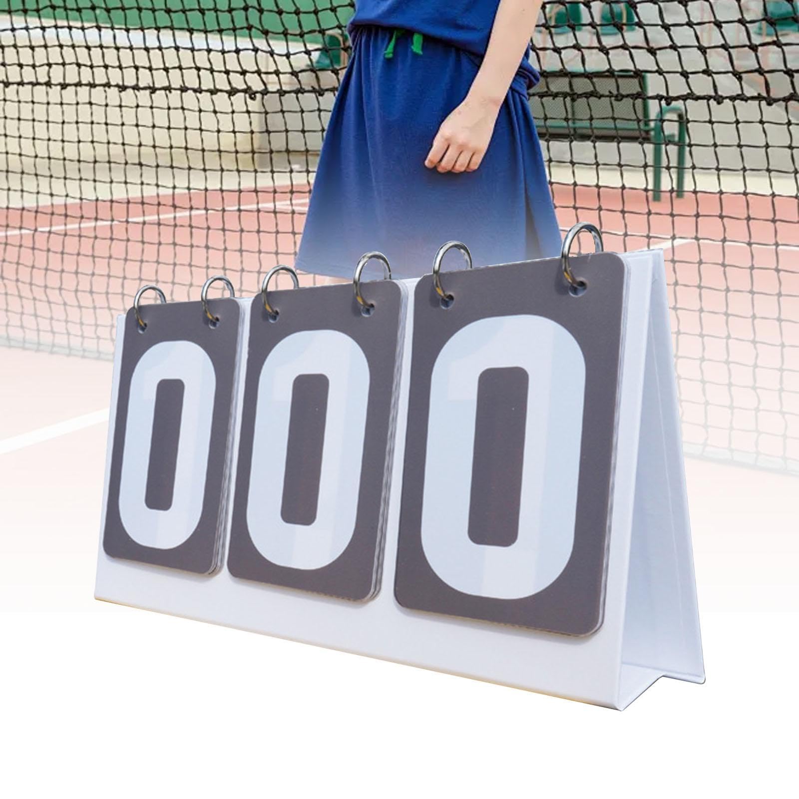 Colaxi Score Counter Score Keeper Multipurpose Tabletop 3 Digits Flip Number Score Board Table Score Flipper for Basketball Baseball, Grey