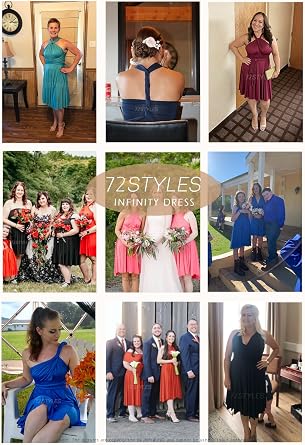 Short Multiway Bridesmaid Dress, Infinity Dress Knee Length, Multi Way Wrap Dress, Convertible Dress, Midi, Evening Gown Prom Wedding Guest