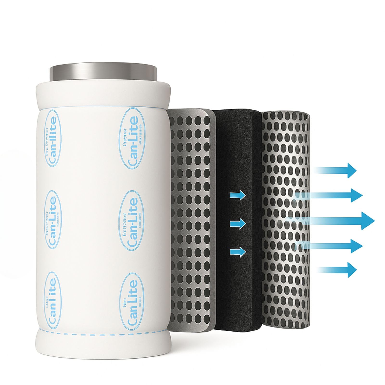 Weedness Filtro de carbón Activo Can-Lite 3500 m³ - Ventilador de Tubo AKF Cultivo Interior Ventilación Filtro de Olor Extracción Conjunto climático