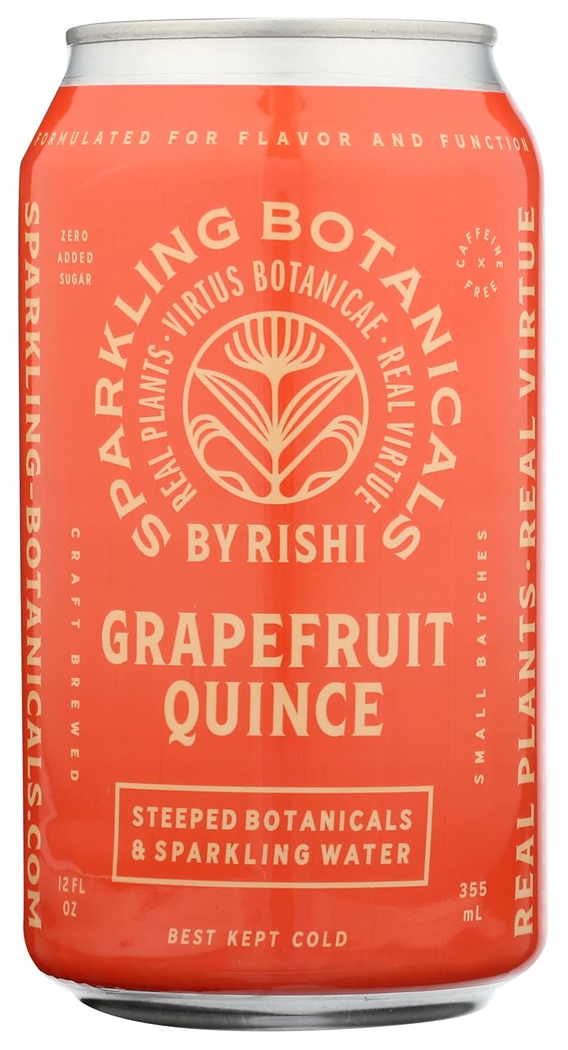 Rishi Tea Grapefruit Quince Sparkling Beverage, Gluten Free, Non GMO, 12 Fluid Ounce (Pack of 12)