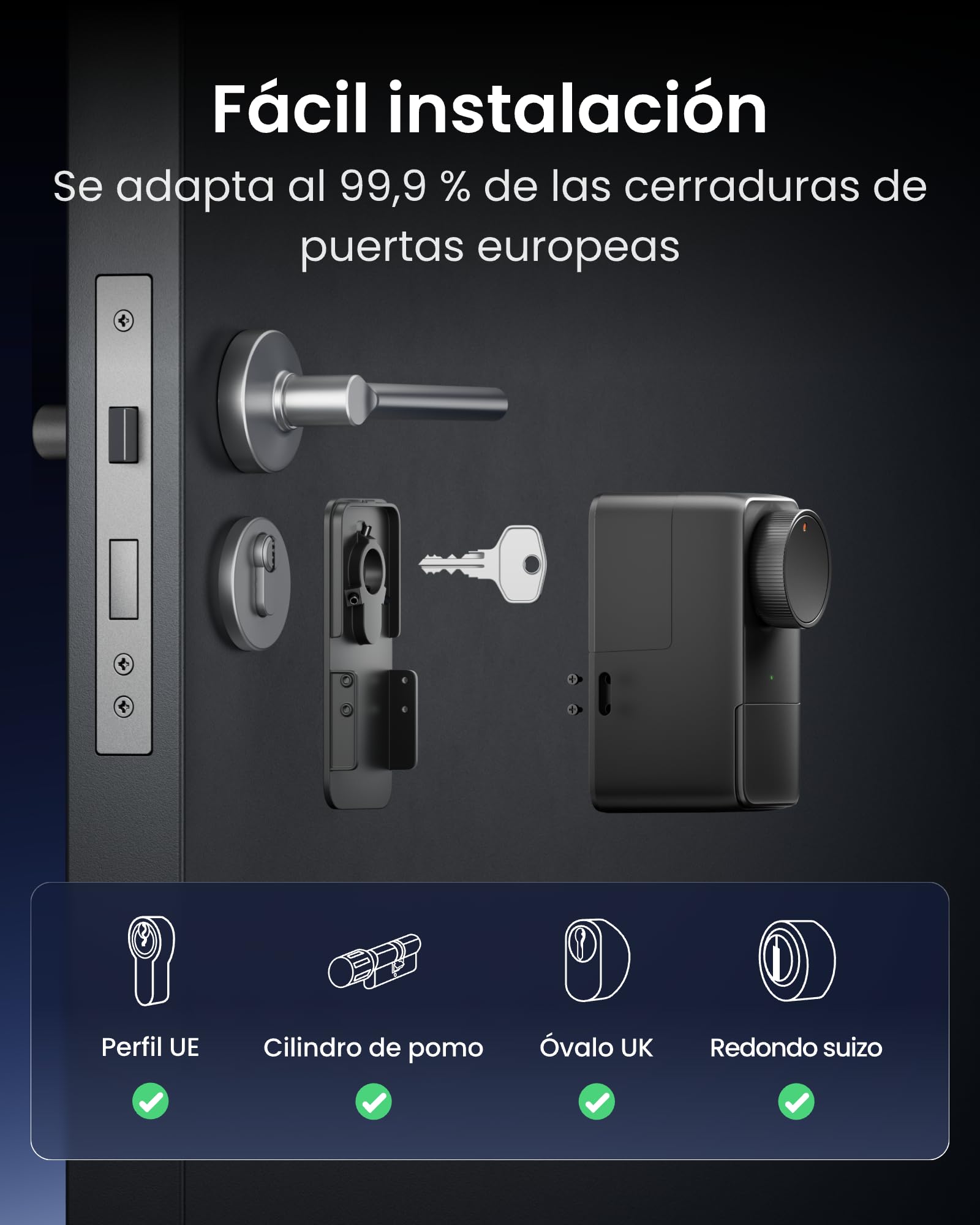 SwitchBot Cerradura Inteligente WiFi Pro con Teclado Táctil, Matter Over WiFi, Cerradura Electrónica con Batería Recargable, Desbloqueo vía App, Huella Digital, Alexa, Google, Compatible Apple Home