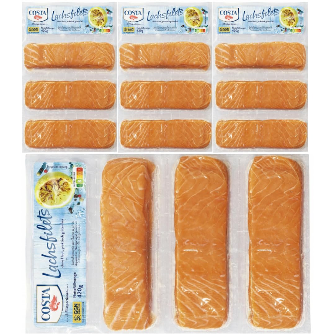 Lachs filets, Lachsfilets 420 Gramm x 4 STÜCK