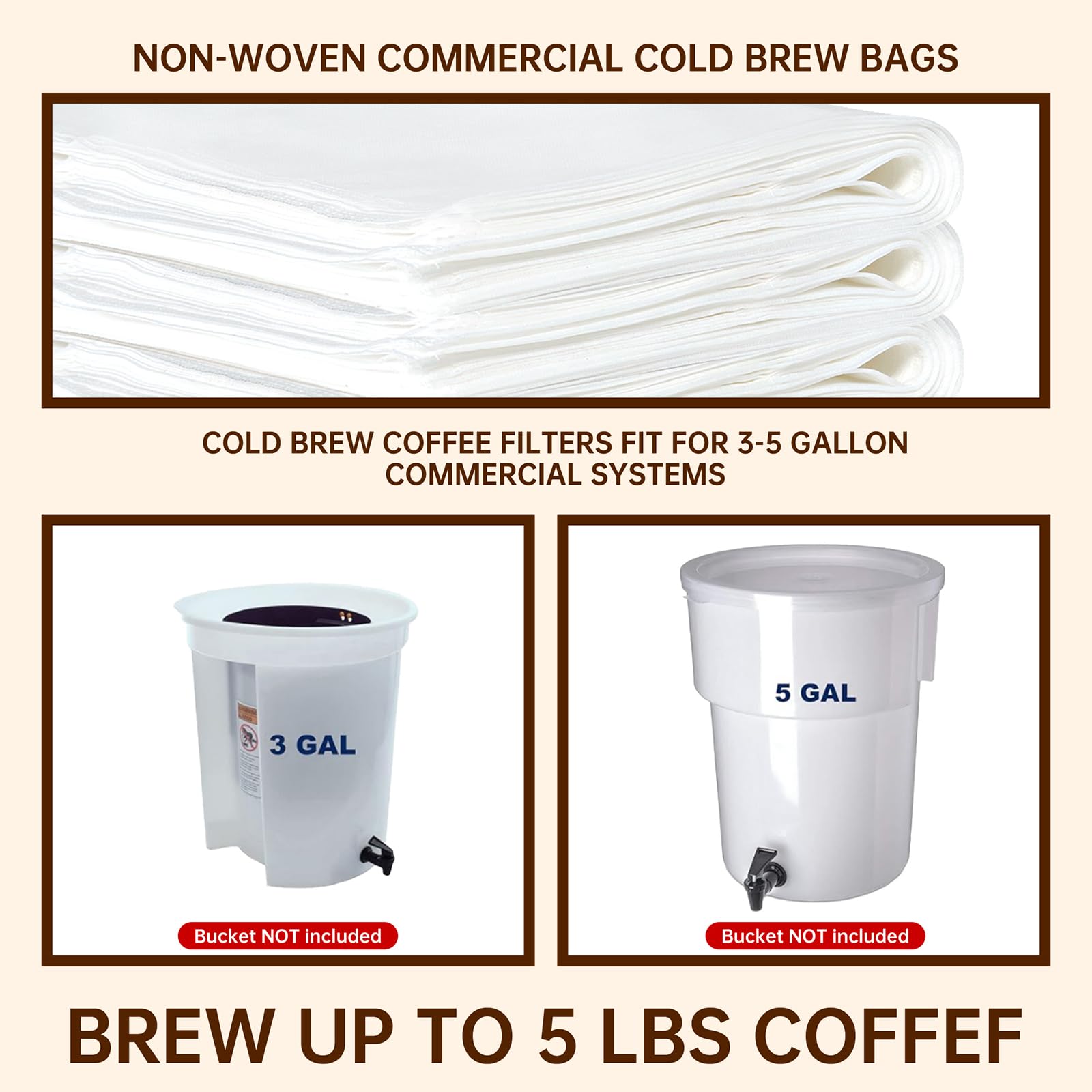 Commercial Cold Brew Filters - 50 Pack -3 Commercial Cold Brew Filters - 50 Pack -3