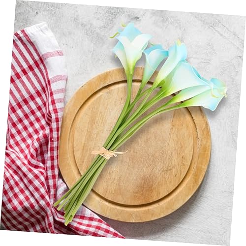 Miniatura 9 de ARTIBETTER 10 jarrones de lirio de cala artificiales azules decorativos, jarrones azules, ramos de boda, boda, fiesta, ramo de flores, ramo de boda,