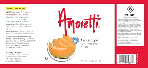 Miniatura 3 de Amoretti - Extracto de melón soluble en agua de 2 onzas - Altamente concentrado y perfecto para pasteles, salados, elaboración de cerveza y más, sin