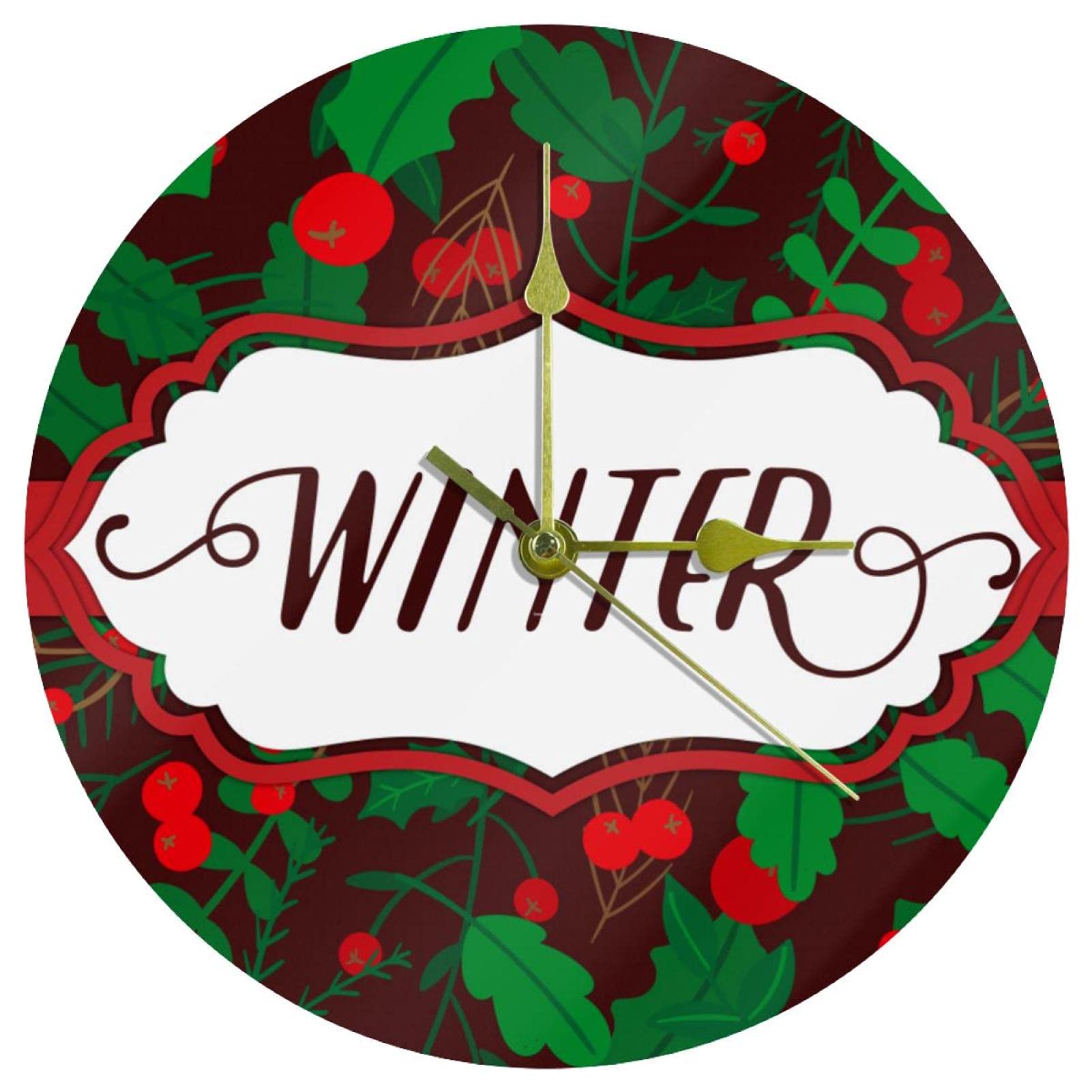 Horloge murale de Noël en acrylique pour salon et bureau