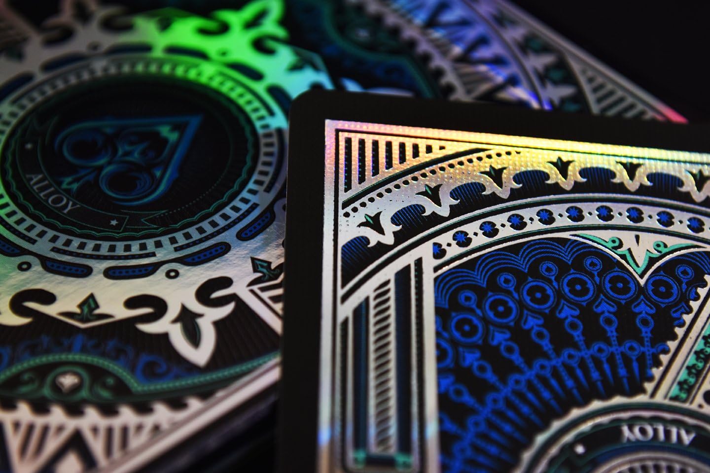 Alloy Cobalt Playing Cards Poker Deck Custom Design Foiled Backs & Faces New