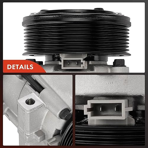 Miniatura 8 de A-Premium Compresor de aire acondicionado con embrague compatible con Ford Excursion 2000 2001 2002 2003, 7.3L