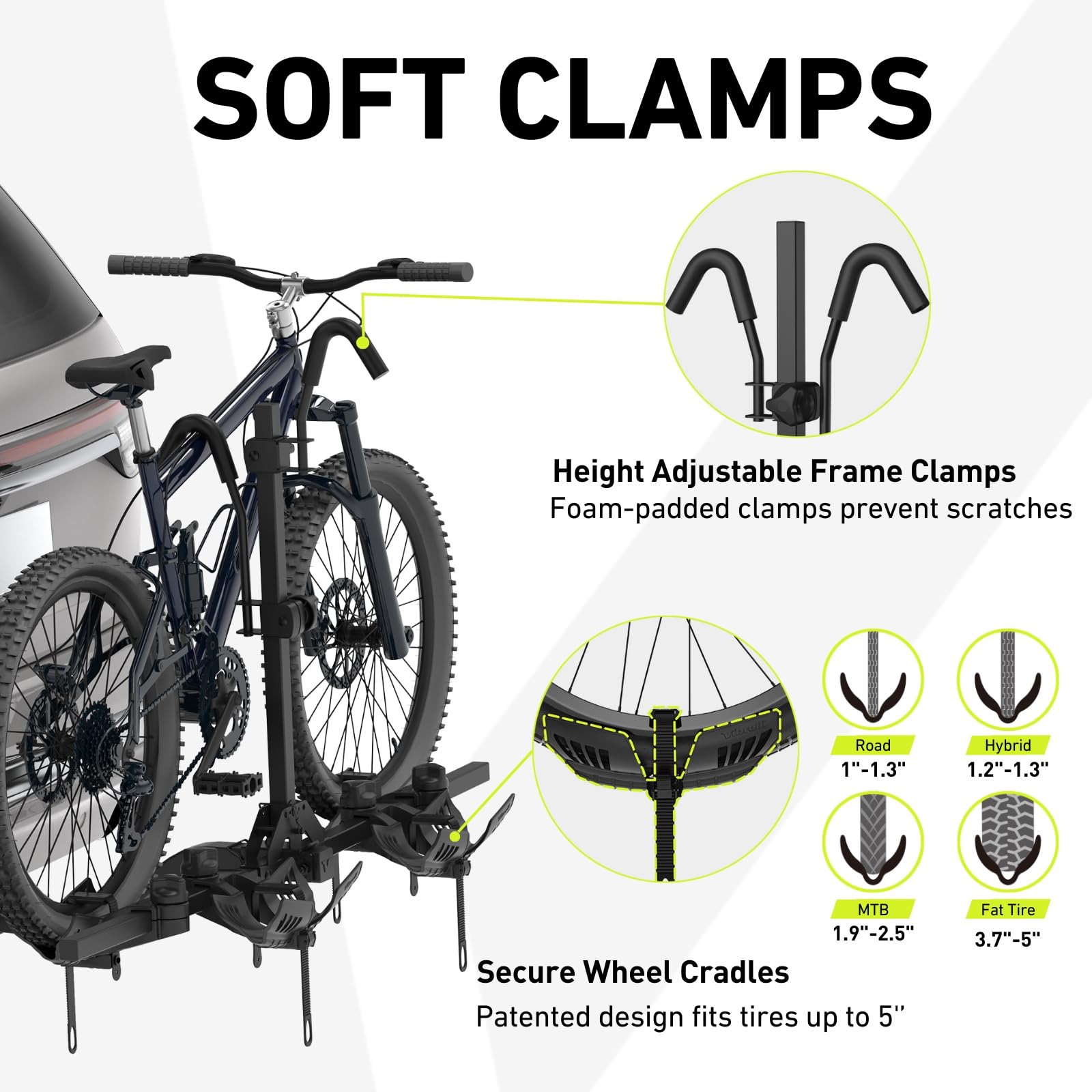 Vibrelli Hitch Bike Rack Ebike Rack Fits Fat Tire Desertcart