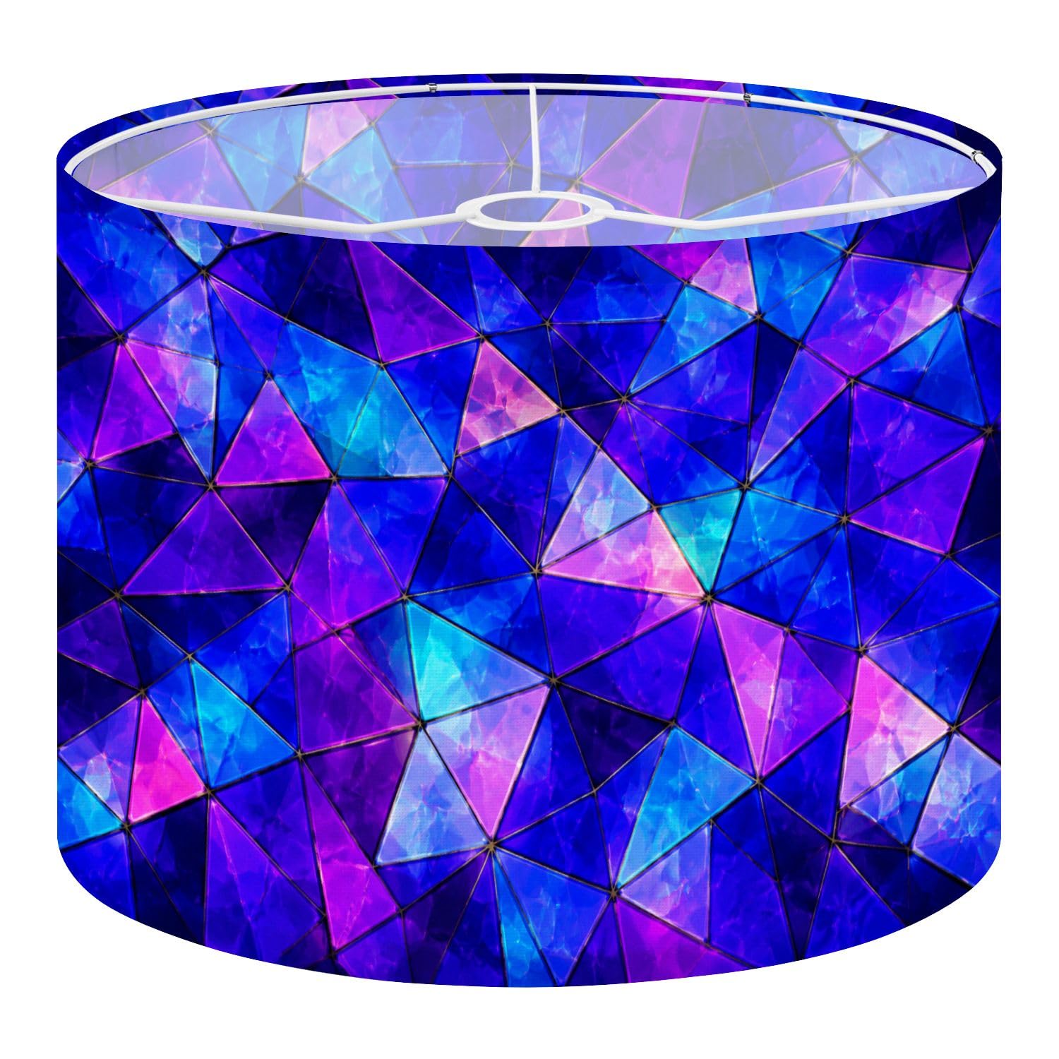 Deruinvaio Multi6 Drum Lamp Shades Abstract Geometric Triangle 13"X13"X10" Medium Lampshade Diy Replacement Lamp Shade For Table Lamps Floor Lamps Required Assembly