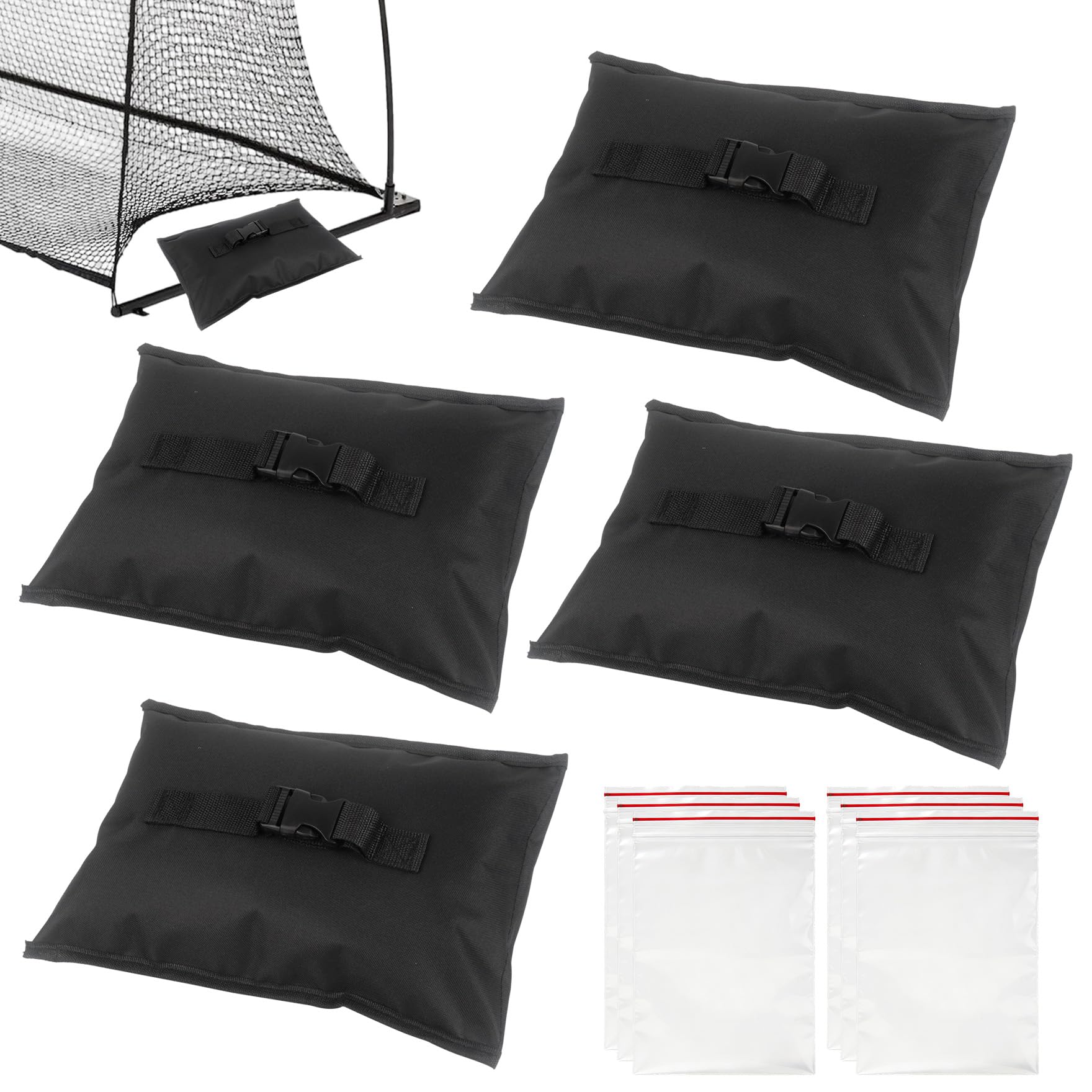 Klmnop 4PCS Sports Net Sandbags, Weighted Anchor Bags for Baseball Nets, Soccer Goals, Golf Nets, Football & Hockey Nets, Small Sand Bag for Weight Stability(Sand Not Included)