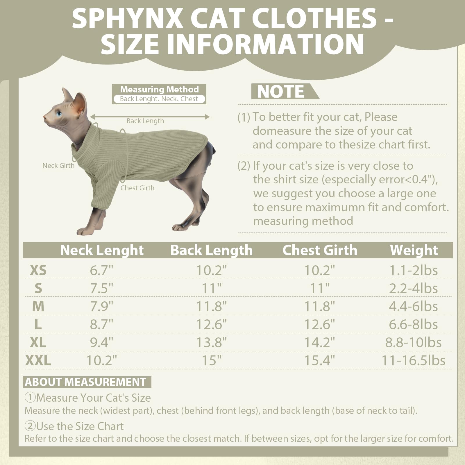 Hairless Cats Vest Turtleneck Sweater, Breathable Adorable Cat Wear Shirt Clothes, T-Shirts with Sleeves,Cat's Pajamas Jumpsuit for Sphynx, Cornish Rex, Devon Peterbald, Black — view 4