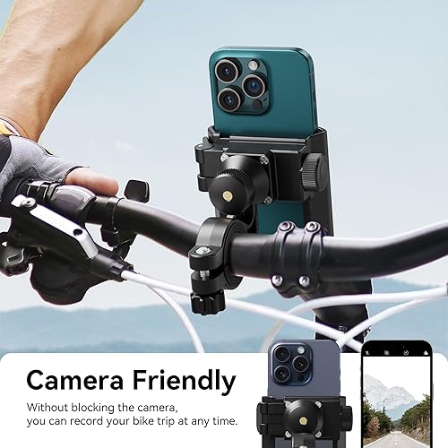 Miniatura 3 de Soporte de teléfono para motocicleta, soporte para teléfono de bicicleta no bloquea la cámara para scooter eléctrico, bicicleta de montaña y