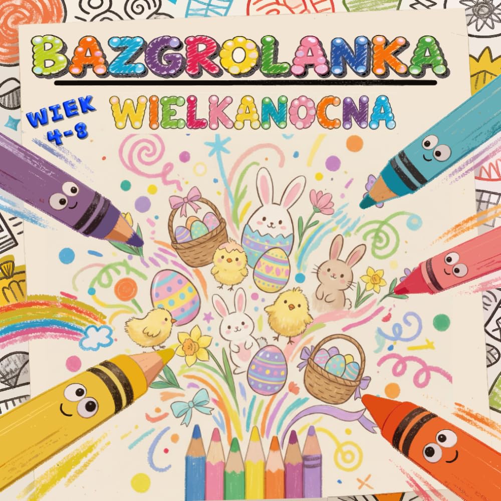 Bazgrolanka - Wesołe Zwierzaki: Wiosenno-Wielkanocna Kolorowanka dla Najmłodszych: Kreatywna Kolorowanka ze Zwierzętami: Wiosna, Święta i Radosne Przygody
