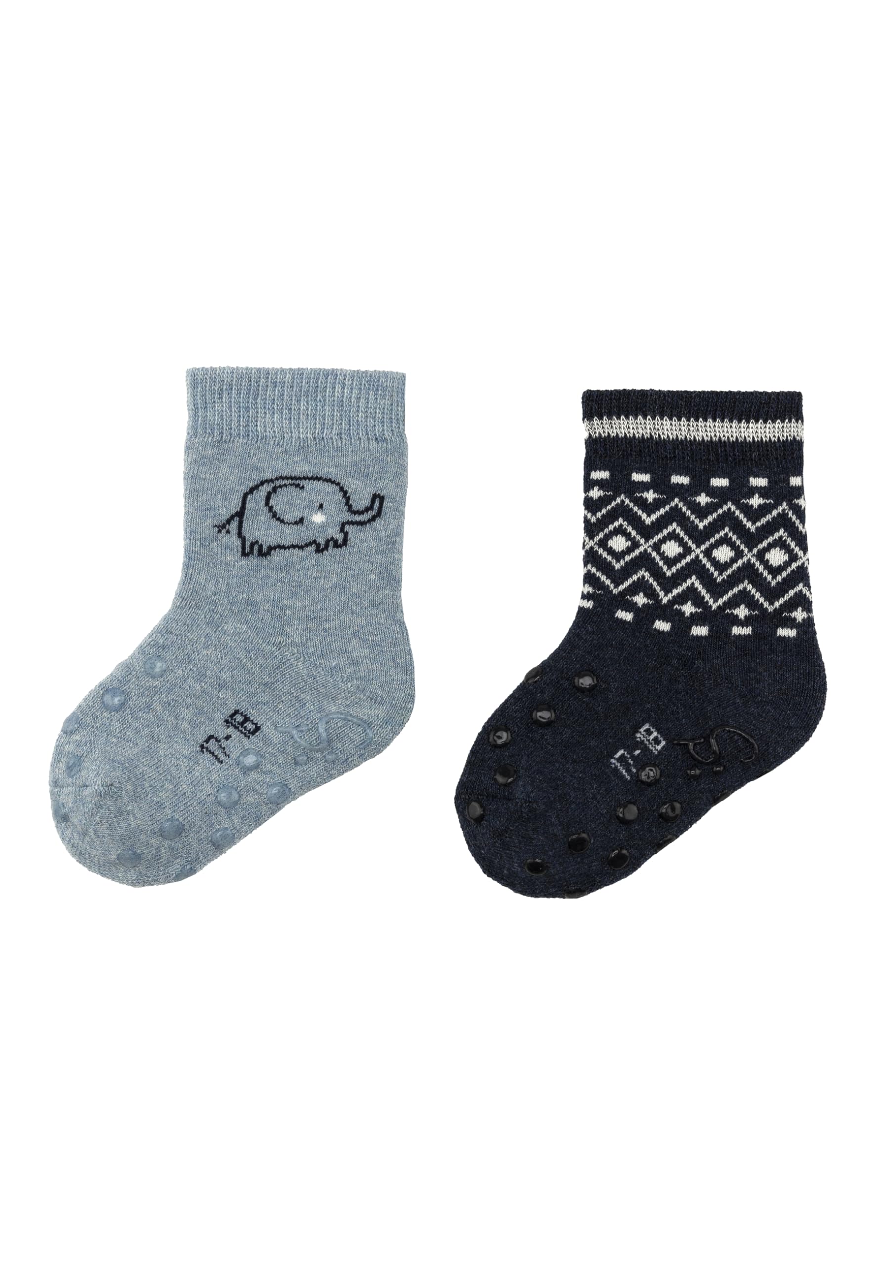 Sterntaler Calzini Antiscivolo Per Bambini 9-18 Mesi – Morbidi In Cotone Con Gommini, Blu Scuro, Taglia 20, Lavabili A 40°C