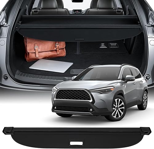 Miniatura 124 de SCITOO Cubierta de carga 2013 2014 2015 2016 2017 2018 compatible con Toyota RAV4 2.5L actualizado anti-mirón retráctil trasero maletero cubierta