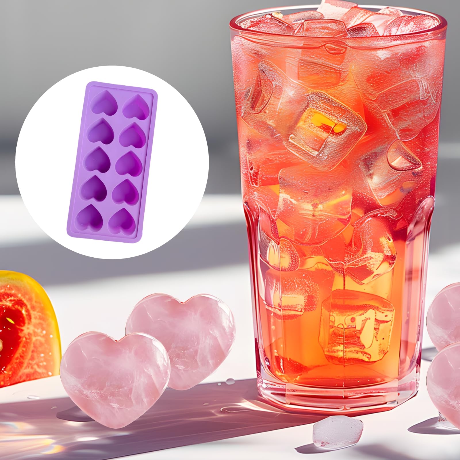 6 moldes de silicona en forma de corazón, 10 moldes de cavidad para chocolate, hornear y hacer jabón, moldes caseros, versátiles para golosinas del día de San Valentín