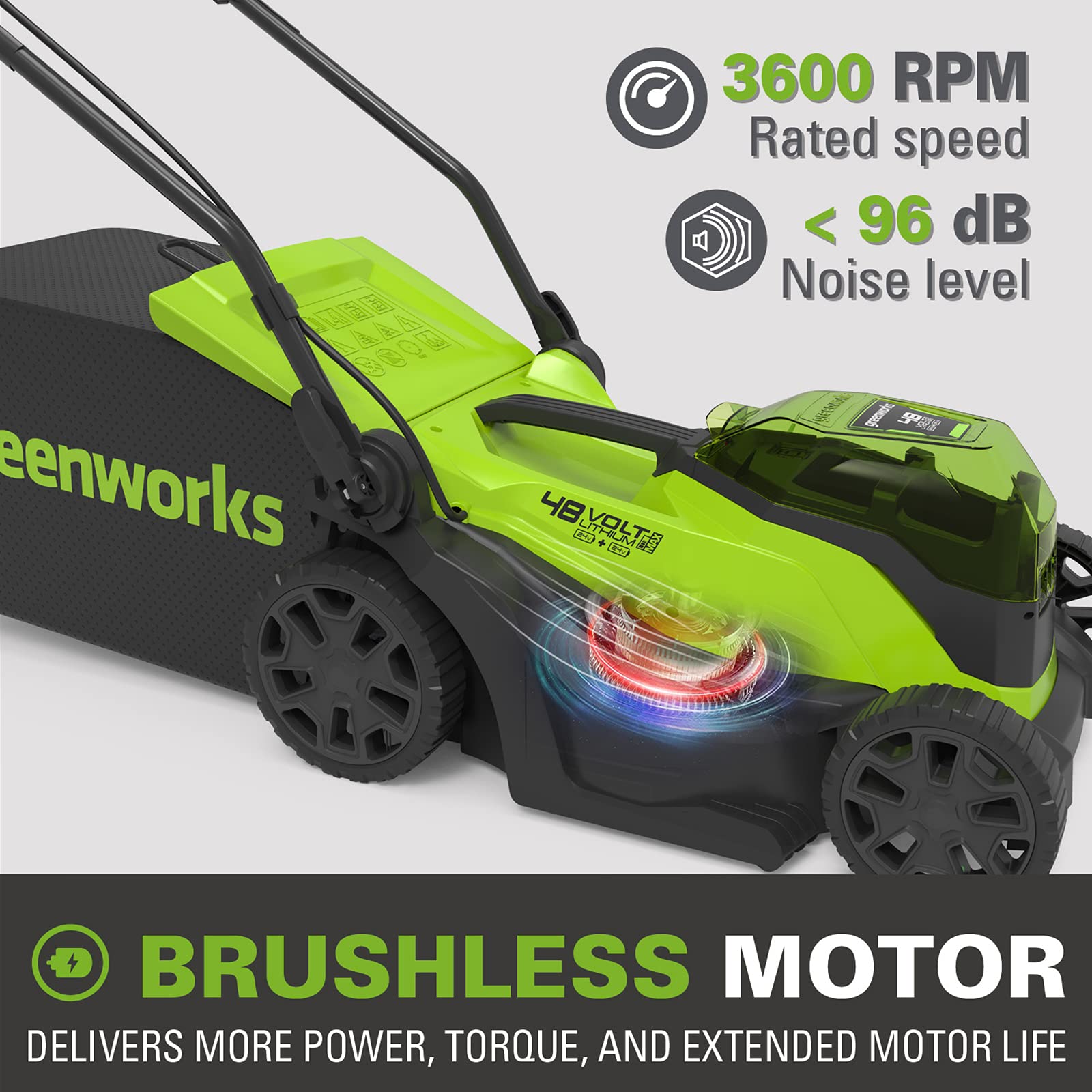 Greenworks Tools 01-0002513407UC Kosiarka Akumulatorowa, Wielokolorowy, 2x24V