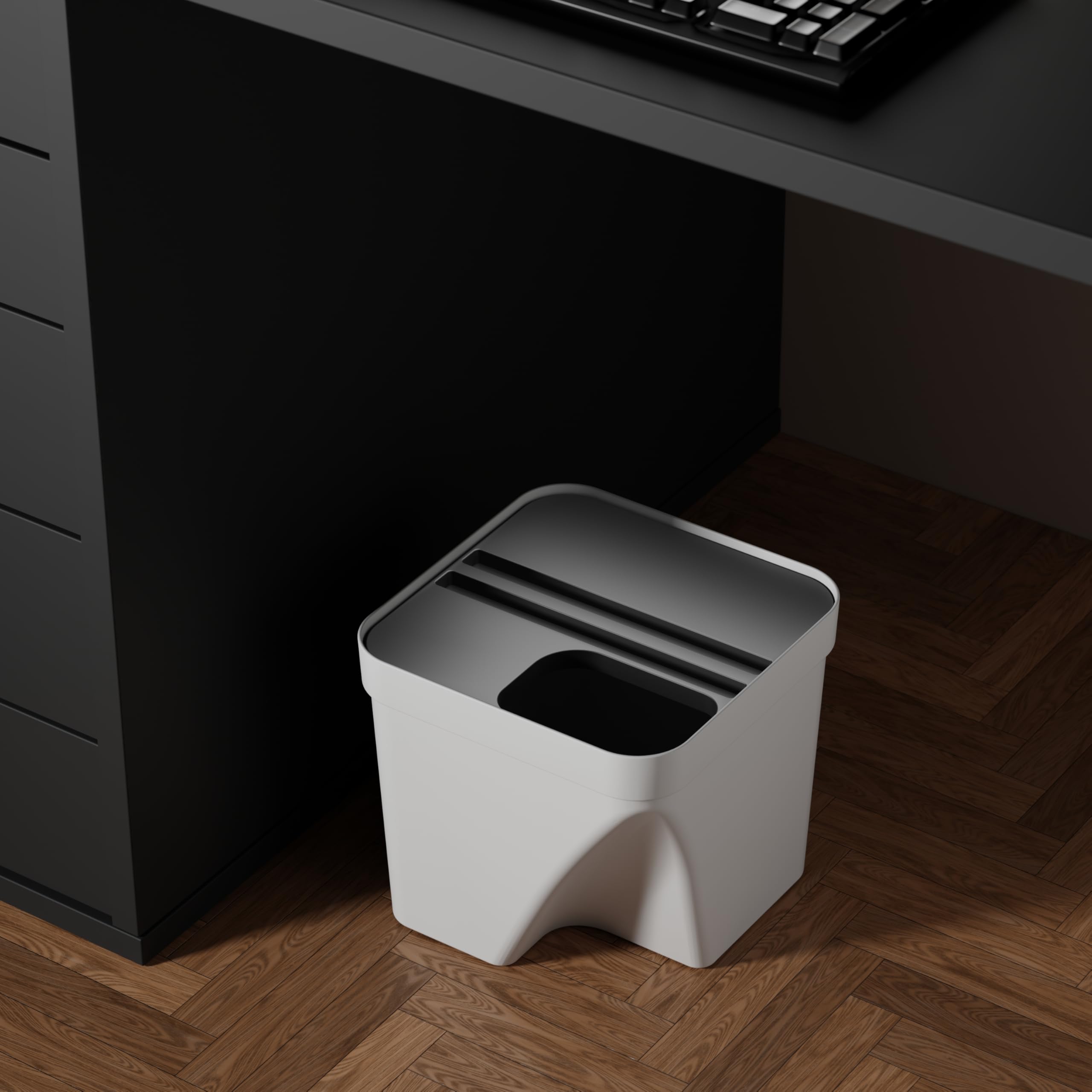 ZENOVIA White Floor Dustbin - Modern & Stylish -8
