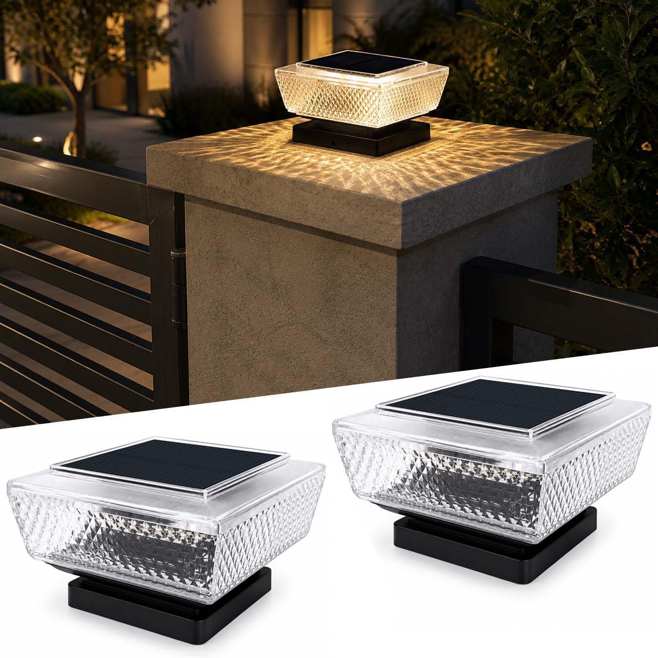 IFITech Designer Solar Pillar Gate Light – Rechargeable Battery, Automatic ON/Off, Waterproof, Stylish Outdoor Garden & Gate Decor Light, Works Up to 8 Hours on a Single Charge (Pack of 2)-picture-30